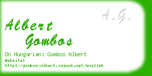 albert gombos business card